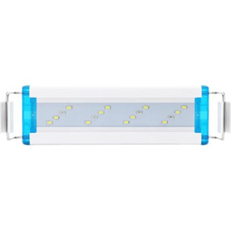 Lámpara LED ultradelgada para acuarios, 8 vatios, para acuarios de 18 a 30 cm (7 a 12 pulgadas). Tres modos de color. Luz ajustable con soporte extensible. (1/5)