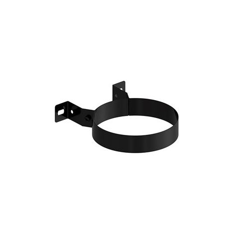 Abrazadera pared tubo estufa Ø15cm para atornillar lacada negra (1/3)