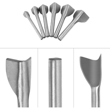 6 pièces emporte-pièce en V pour finition de ceinture en cuir, outil de coupe pour artisanat et couture à domicile (15-40mm) (1/5)