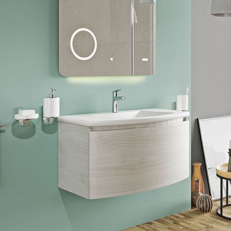 Composizione Bagno con Mobile Sospeso Curvo Moderno en Lavabo Sole Savinidue (1/2)