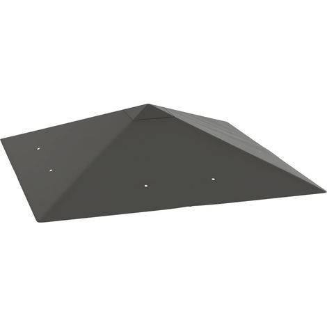 Ersatzdach für einen 3x3 m großen Pavillon, wasserdicht, UV-Schutz 30+, aus 370 g/m² Oxford-Gewebe, grau