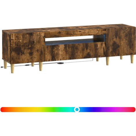Maison Exclusive - LED-TV-Schrank Raucheiche Holzwerkstoff (1/5)