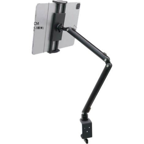 Support de Tablette - Réglable en Hauteur et en Angle - Base Métallique Pivotante 360° - Compatible avec Tablettes et Écrans Portables 4,7 à 18,5 Pouces - 1 Pièce
