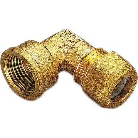 Gomito Femmina 1/2" Ø16 Per Rame Con Ogiva In Teflon