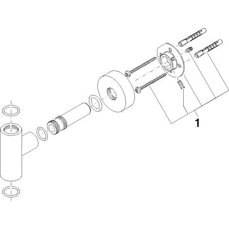 Dornbracht 90171103700-06 Fixation pour douchette Pièce de rechange pour installation sur pied (1/3)