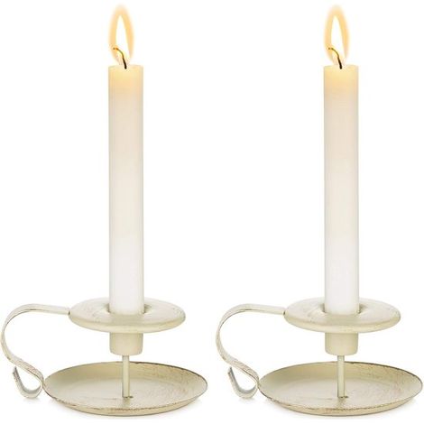 Juego de 2 candelabros de hierro de estilo vintage，para velas de mesa cónicas，candelabros retro para fiestas，ideales para bodas (1/3)