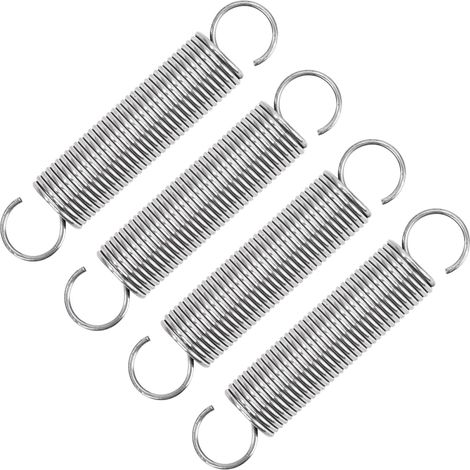4 Pièces - Ressort De Traction - Acier Inoxydable - Double Crochet Pour Fixation + Haute Résistance À La Corrosion + Usage Industriel Et Loisirs + Argenté + 1,1x12x60 Cm (1/5)