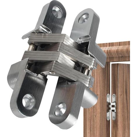 Charnières invisibles pour portes Quincaillerie De Meuble Invisible À 180 Charnières De Porte En De Zinc Pour La Bibliothèque, La Salle De Bain, La Chambre, Le Placard Et La Maison (1/5)