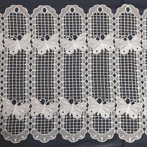 Brise bise papillons en macramé Ecru 30x45 cm