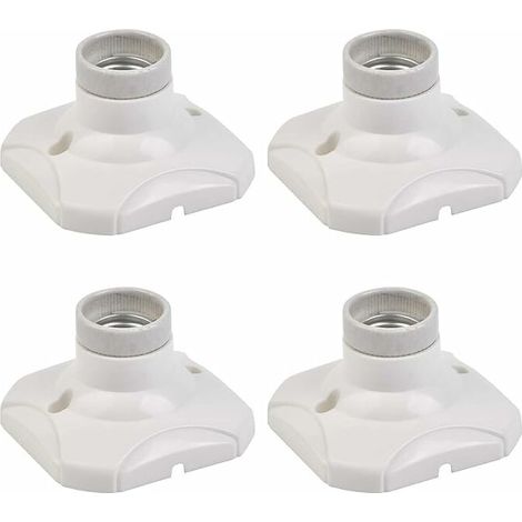 4 PCS Douille pour Ampoule E27 LED Porte-Lampe E27 Support Douille E27 Murale E27 Base avec Support pour Couloirs, Escaliers, Chambres, Cuisines (AC 220-250V, Blanc) (1/5)