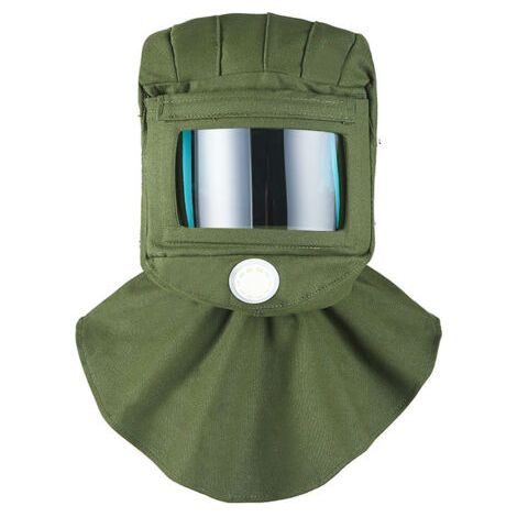 BUNTHAUS Cagoule de sablage, protection faciale, anti-poussière, coupe-vent, châle en toile, coupe-rayures, résistant à la chaleur, protège-cou