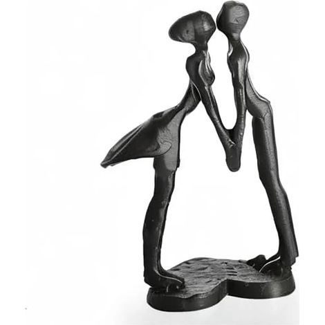 Statue d'un couple amoureux - Un homme et une femme s'embrassent sculpture en fer - Saint-Valentin, anniversaire, mariage, Noël, mariage en fer / cadeau en bronze - décoration de la maison dans le sal (1/5)