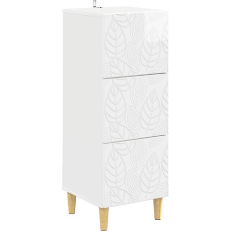 Schubladenschrank Hochglanz Weiß 33 x 34,5 x 90 cm vidaXL
