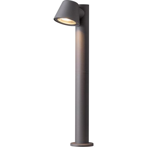 Borne Lumineuse Exterieur GU10 LED 5W 3000K Blanc chaud Borne d'éclairage IP44 Étanche Potelet Jardin pour Chemins Allées Pelouse Patio Cour, Aluminium, Gris foncé
