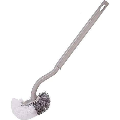 1 Escobilla de baño, mango largo, no requiere taladrar, cabezal curvo, plástico ABS y PP, para baño (1/5)