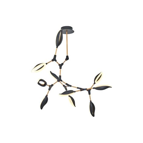 WellHome Lámpara de techo, metal, negro, colección Bled, 96x96x110, casquillo 10 x 7 W LED