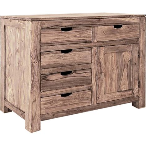Kommode Sheesham 90x42x85  grau geölt NATURE GREY 88