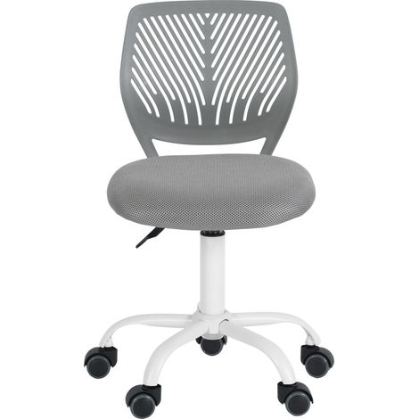 FurnitureR Farbenfroher Bürostuhl, ergonomischer Drehstuhl mit höhenverstellbarer Sitzfläche für Computer, Schreibtischstuhl mit 5 Rollen für Homeoffice, Arbeitsstuhl, Grau (1/5)