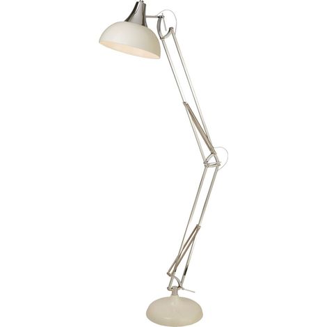Searchlight Goliath Lampadaire de travail en métal chromé et crème