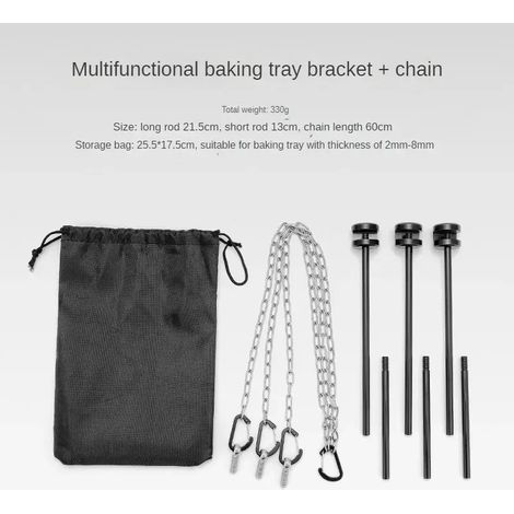 Gril trépied vertical détachable, support de barbecue en alliage d'aluminium, plancha de cuisson extérieure portable (1/5)