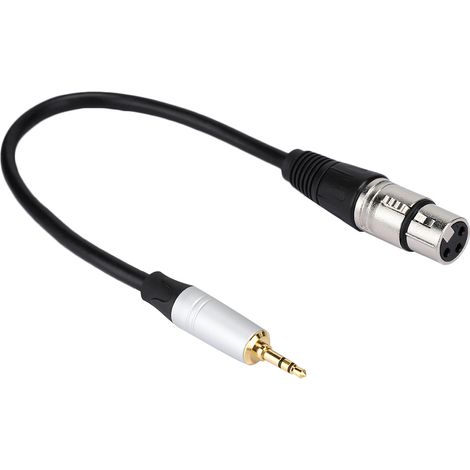 Câble adaptateur audio 3.5mm mâle vers XLR femelle, longueur 0.3m, convertisseur stéréo (1/5)