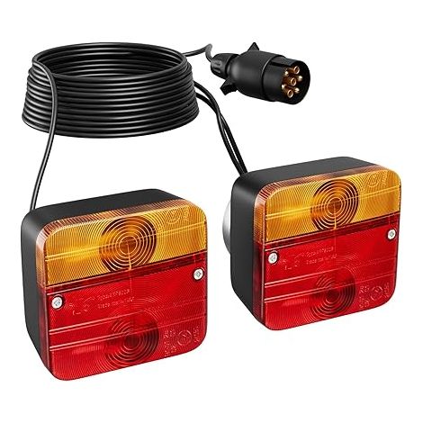 Feux Remorque avec Câble Feu Arrière de 12V 7 Broches pour Voitures Camions Caravanes Bateaux Camionnettes d'éclairage (1/5)
