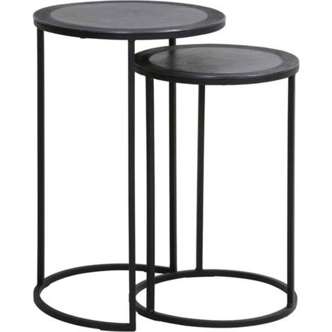 Light & Living Beistelltisch Set von 2 Talca Blei Antikkante -