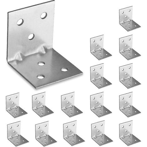 15 équerres (40 x 40 x 40 mm) - Renforts d'angle métalliques pour bois, tôle d'acier galvanisé - Connecteur de réparation en L (1/5)