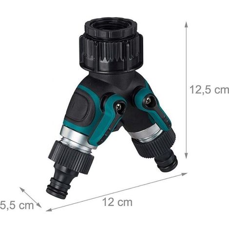 2-Wege-Schlauchverteiler aus Messing für Gartenwasserhähne – Y-Verbinder für den Außenbereich mit Doppelventil und Doppelausgangsadapter (1/5)