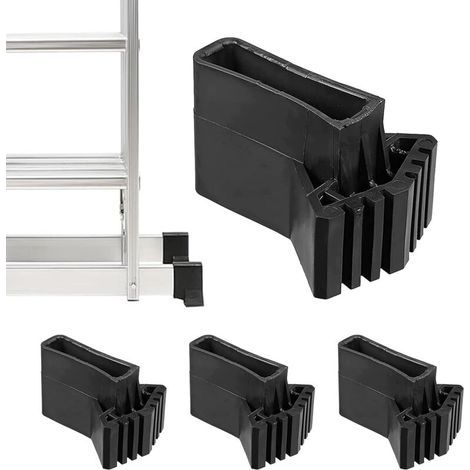 4-piece ladder foot covers, anti-slip rubber, universal replacement feet for telescopic and engineering ladders