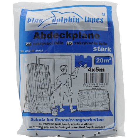 Film De Protection Peinture Blue Dolphin Epais, 4 x 5 m, Pour Sols Et Meubles