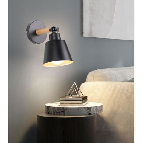 Fusion Applique Murale Rtro Industriel E27 Lampe de Mur Cage en Fer Noir pour Chambre Cuisine (1/4)