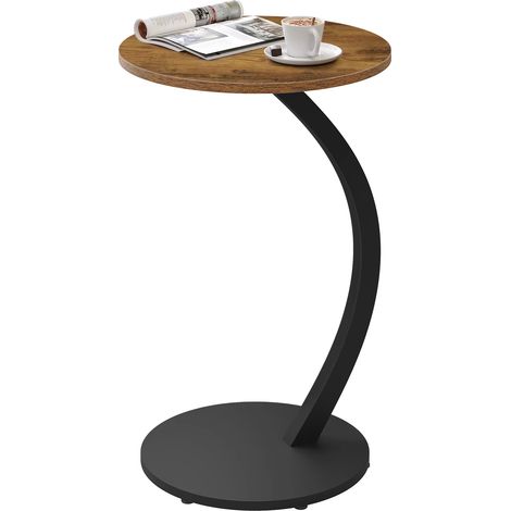 Beistelltisch C-Form – runder Couchtisch für Sofa, kleiner Eck-Couchtisch für Wohnzimmer und Schlafzimmer, multifunktionaler Computertisch