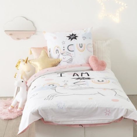 Parure de couette - Licorne - 140 x 200 cm - Réversible - 100% Coton - 57 Fils/cm² (1/3)