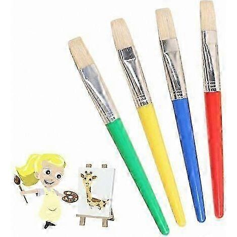 Pinceaux de peinture pour enfants T-Audace, lot de 4 brosses à bout plat pour aquarelle et loisirs créatifs des petits artistes (1/5)