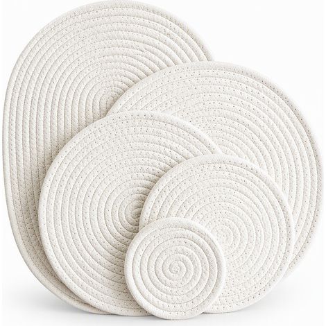 dessous-de-plat isolant blanc 11 cm en coton pour la maison