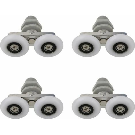 ZVD - 4 rodillos dobles de 25 mm para mampara de ducha, correderas, de repuesto, para baño, repuestos para baño (1/4)