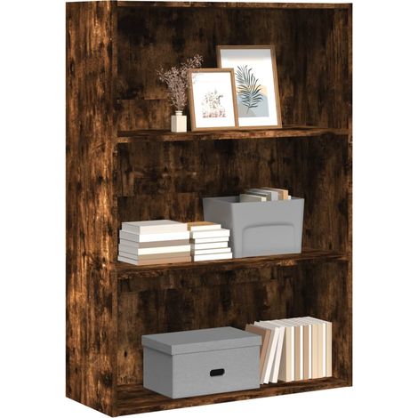 Bibliothèque-Étagère de Rangement chêne fumé 80x30x114 cm bois d'ingénierie 713775 (1/5)