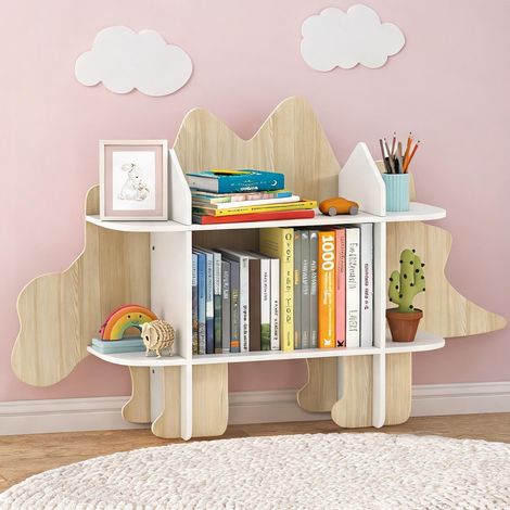 Bibliothèque enfant stégosaure 6 compartiments en MDF bois (1/5)