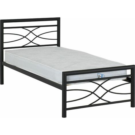 Kelly 3 Feet Bed Frame - L200 x W99 x H97 cm - Black (1/5)