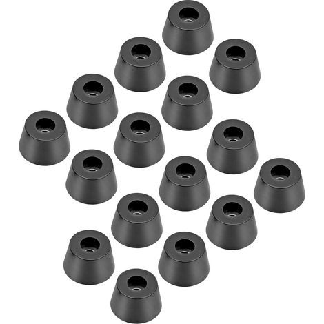 Runde schwarze Gummifüße – Basisdurchmesser 22 mm – Höhe 10 mm – Für Möbel, Tische und Stühle – 50 Stück (1/5)