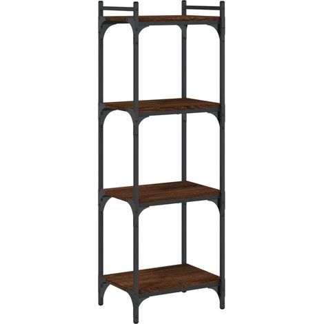 Maison Exclusive - Bücherregal 4 Böden Braun Eiche-Optik 40x30x12