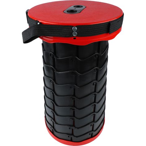 Tabouret pliable télescopique portatif rétractable rouge pour pêche (1/5)