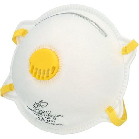 Masque facial rigide FFP1 avec valve (10 unités) emballé individuellement (1/5)