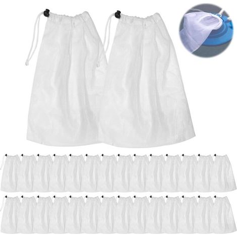 30 Pack Replacement Fabric Pool Leaf Cleaning Bags with Drawstring and Closure, Mesh Cleaning Bags, Floor Vacuum Bags, Mesh Bag (1/5)