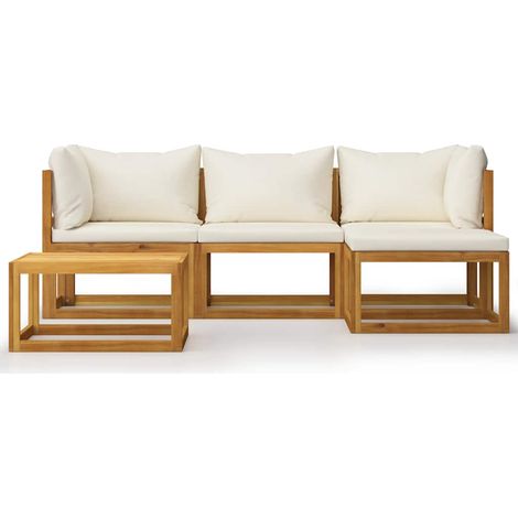 Salon de jardin 5 pcs Contemporain, Ensemble repas de jardin, avec coussins Bois d'acacia solide OIB8301E (1/3)