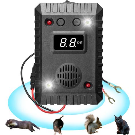 Répulsif Anti Martre,Repulsif Ultrason Anti Rongeur pour Voiture Haute fréquence,Anti Souris et Rats pour Moteur de Voiture, avec Stroboscopique (1/5)