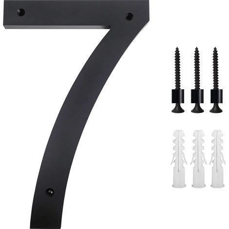 10 Inch House Number Plaque (7, Black) Modern Door Numbers Sign Plate Zinc Alloy House Address Numbers