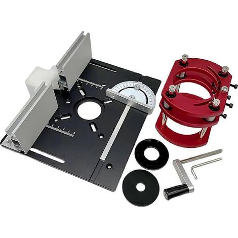 Système de levage de défonceuse noir et panneau d'établi en aluminium pour défonceuse, machine à rainurer pour la sculpture sur bois (1/4)