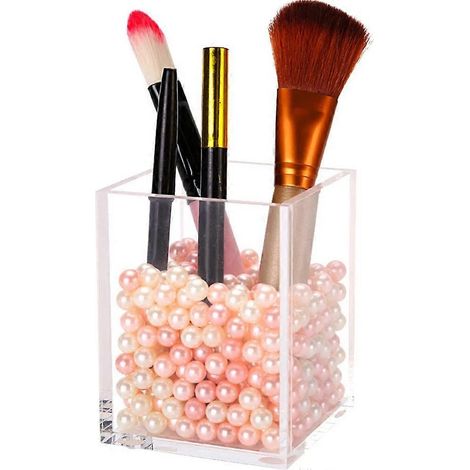 Boîte de rangement transparente pour pinceaux et outils de maquillage, accessoire de bureau, usage quotidien, 7 x 7 x 9 cm, acrylique, lot de 1